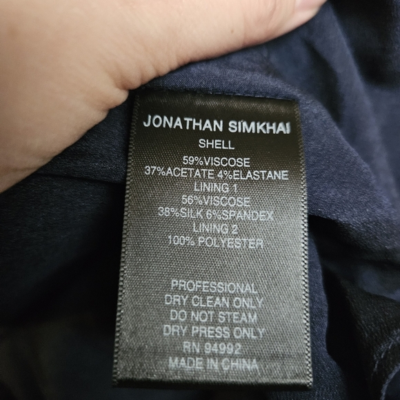 New with flaw Jonathan Simkhai grommet bustier maxi dress midnight size 12 - Picture 10 of 11